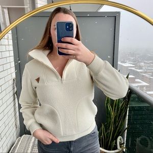 Vintage Union Bay Fleece Quarter Zip Cream Color